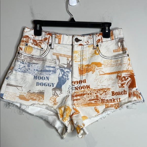 BDG Pants - SOLD BDG | Printed Pitched High Waisted Cut Off Jean Shorts Size 31